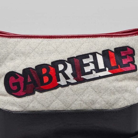 Chanel Grey/Blue/Red Quilted Wool and Leather Medium Gabrielle Hobo Bag - Picture 6 of 10